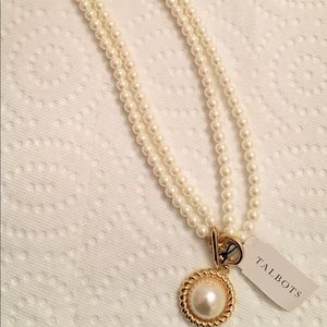 Talbots Faux Pearl Double Strand Necklace - [NWT]